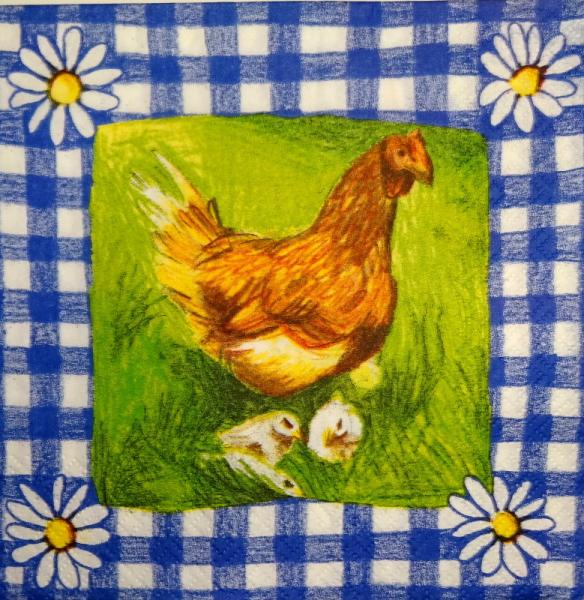 200 Rooster,  Hen - 3-ply (blue) - Home Fashion